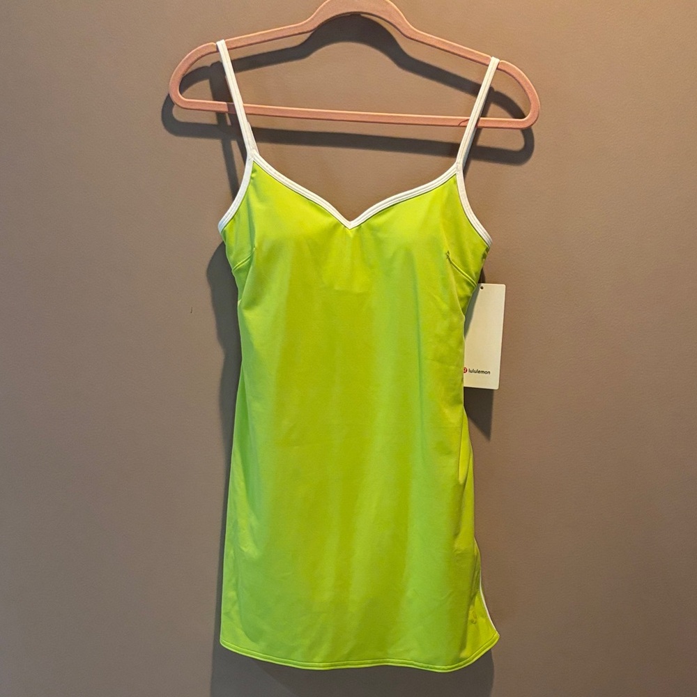 LULULEMON SWEETHEART MINI DRESS IN SOUR GRAPE/WHITE SZ S,L NWT